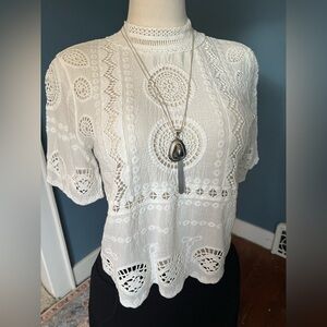 Altar'd State White Lace Blouse M